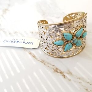Lucky Brand Etched Turquoise Cuff Bracelet